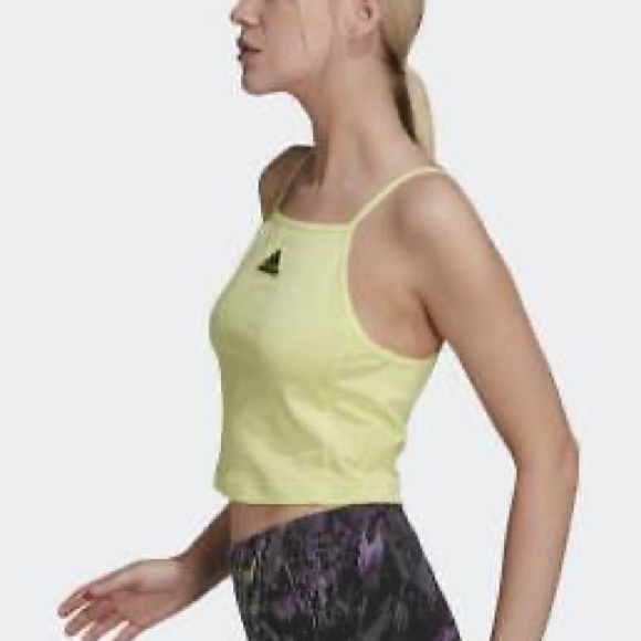 Adidas Lime Green Cropped Athletic Top - Picture 7 of 11